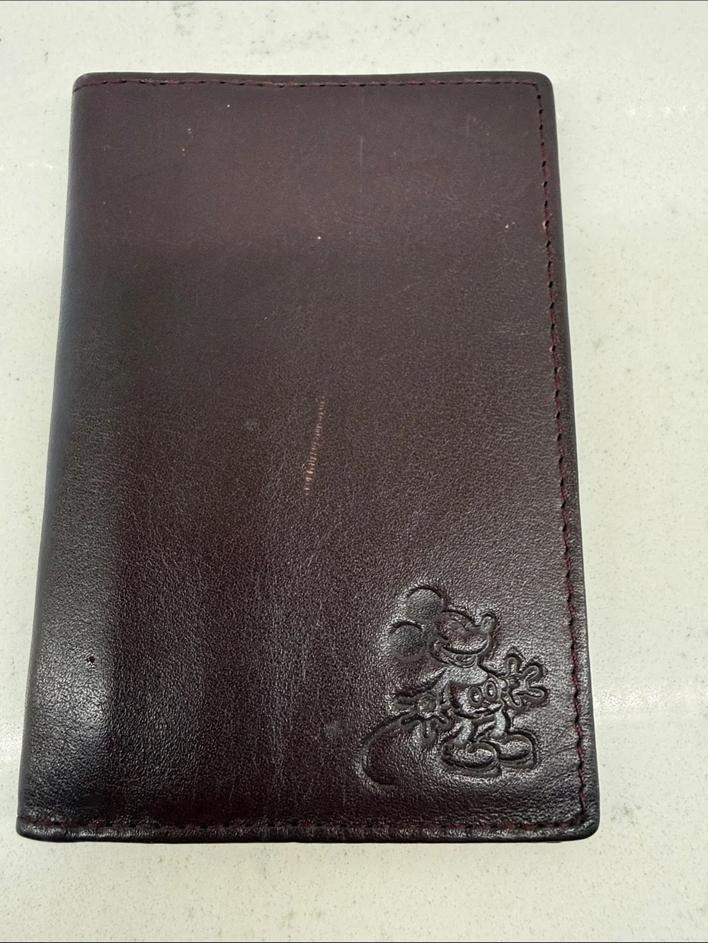 Mickey Mouse Leather Wallet - Dark Brown